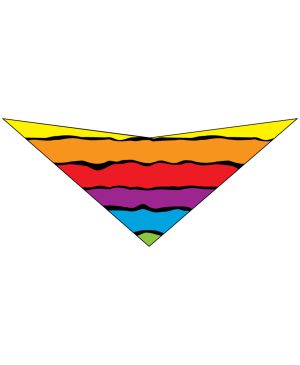 S3075 Rainbow Sunset Stripes Doggie Bandana, Striped