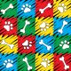 SQ3119 Paws & Bones Square Bandana