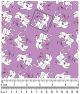 F7163 Pretty White Doggie Fabric, Purple
