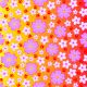 SQ3178 Flowers Paws Square Bandana