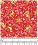 F7180 Christmas Doggie Fabric, Red