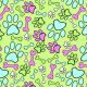 SQ3019 Paws & Bones  Square Bandana