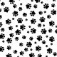 SQ3200 Black Pawprints Bandana, White