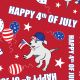 SQ3203 Fourth Of July Doggie Bandana, Red