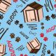 SQ3208 Buddy Doggie House Bandana, Blue