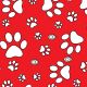 SQ3211 Pawprints Square Bandana, Red