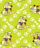 F7218 Cute Pawprint Puppy Fabric, Green