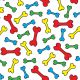 SQ3225 Bones Doggie Bandana, White