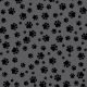 SQ3023 Black Pawprints Bandana, Grey