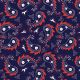 SQ3256 Navy & Red Paisley Square Bandana 100% Cotton