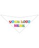 S3505 Full Color Logo Print, White Triangle Bandana