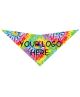 S3613 Black Logo Print, Tie Dye Bandana