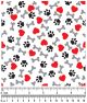 FA7008 Hearts, Bones & Paws, White