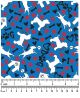 F7079 White Doggies Fabric, Blue