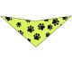 S3088 Black Pawprints Bandana, Neon Yellow