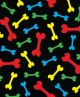 F7089 Colorful Dog Bones Fabric, Black