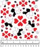 F7241 Doggies In Love Heart Fabric, White 