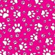 SQ3111 White Paws Bandana, Hot Pink