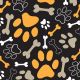SQ3131 Paws & Bones Square Bandana, Black