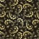 SQ3254 Black & Gold Paisley Square Bandana 100% Cotton