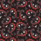SQ3255  Black & Red Paisley Square Bandana 100% Cotton