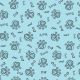 SQ3270 Woof, Bark & Bone Bandana, Blue