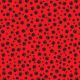 SQ3091 Black Pawprints Bandana, Red