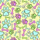 SQ3008 Paws & Bones Square Bandana