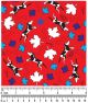 F7006 Maple leaves & Bones Doggie Fabric, Red