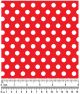 F7049 White Dots Doggie Fabric, Red