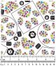 F7122 Colorful Paws Fabric, White